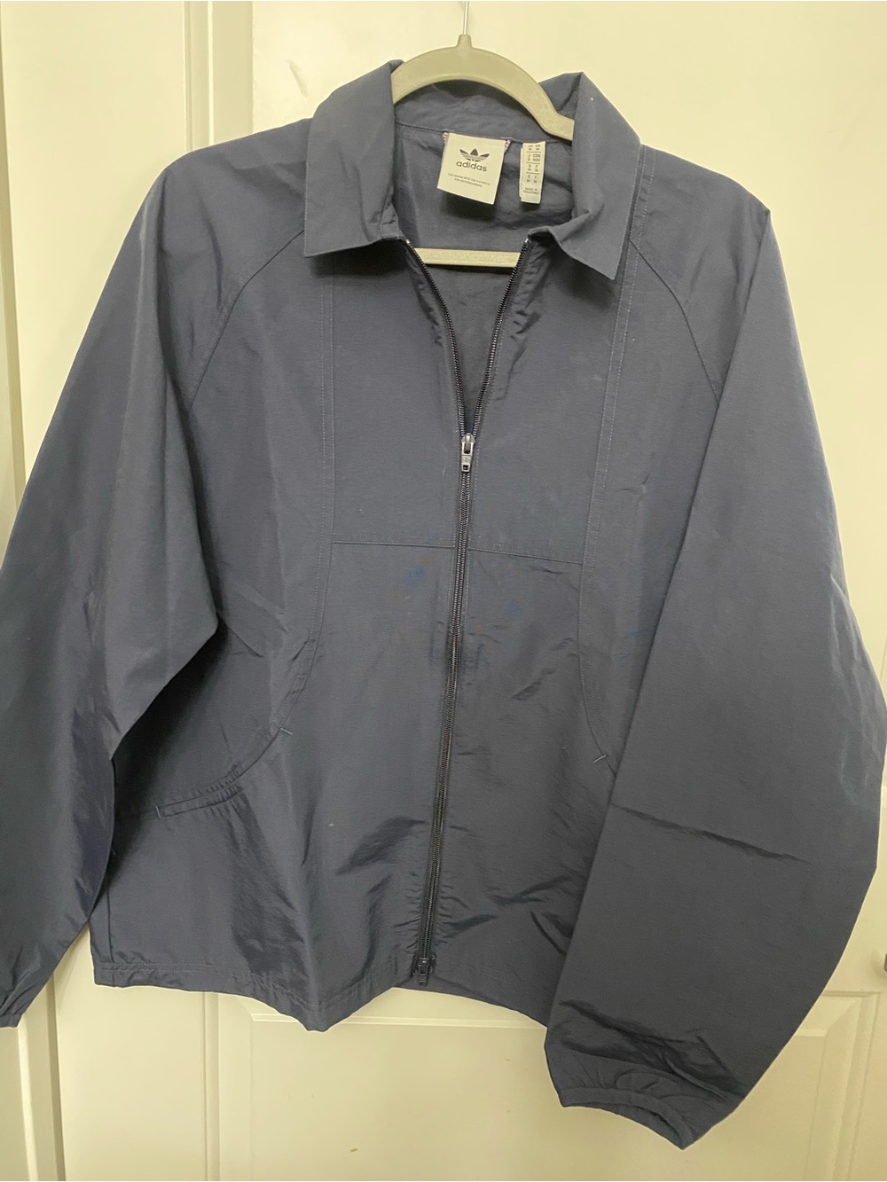 Adidas Men’s Navy Blue Lightweight Zip Skateboarding Jacket